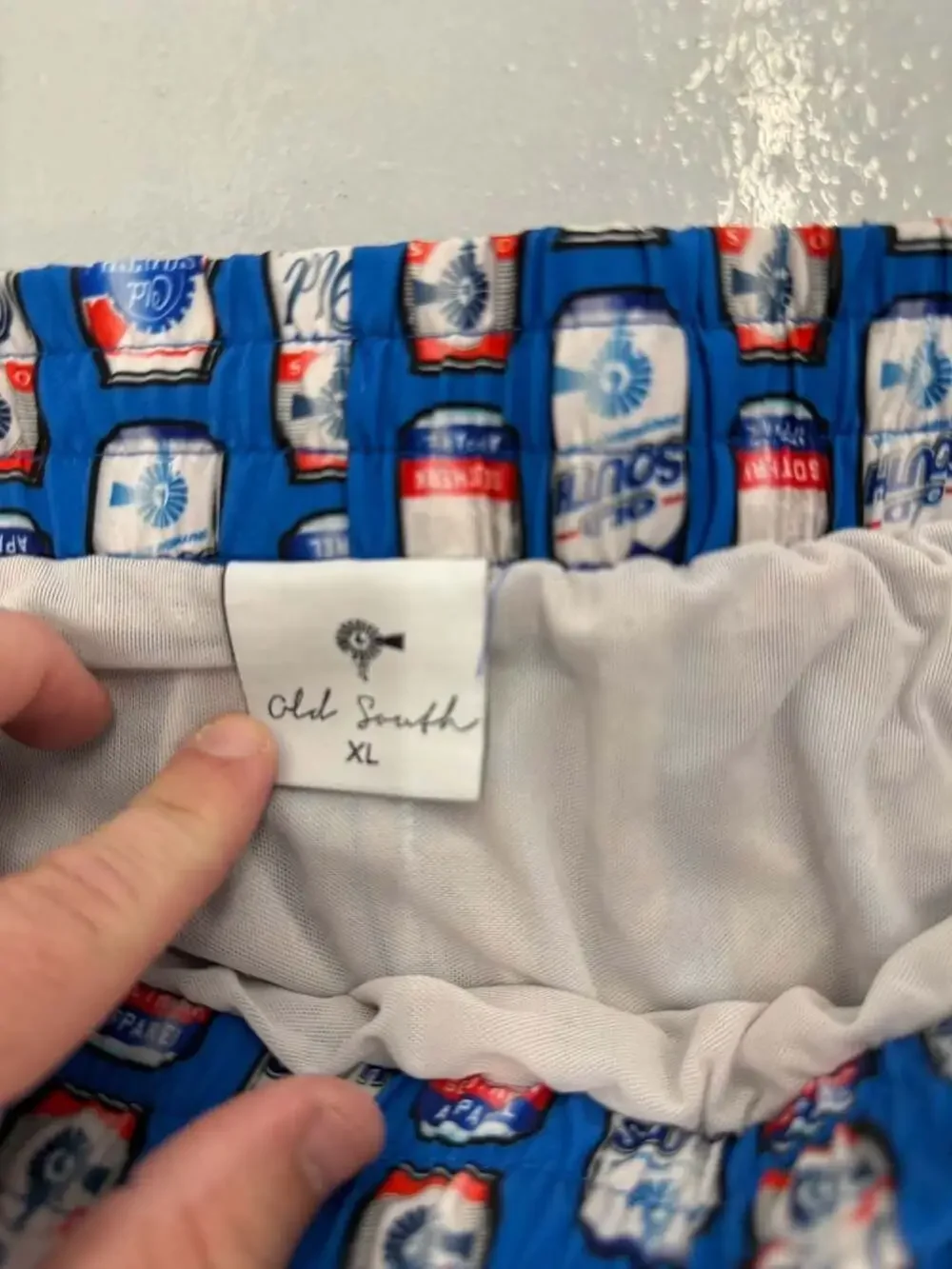 Old South Apparel Beer Me Print Swim Trunks